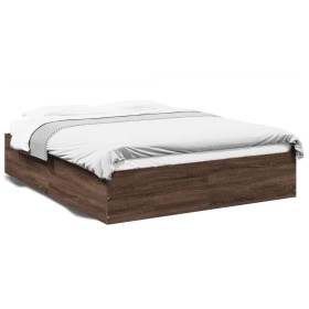 vidaXL Bettgestell Braun Eichen-Optik 160x200 cm Holzwerkstoff