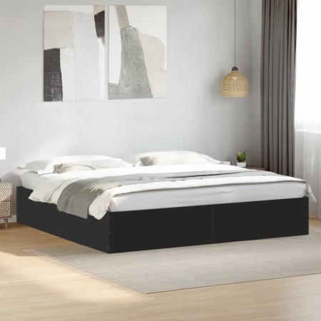 vidaXL Bettgestell Schwarz 200x200 cm Holzwerkstoff