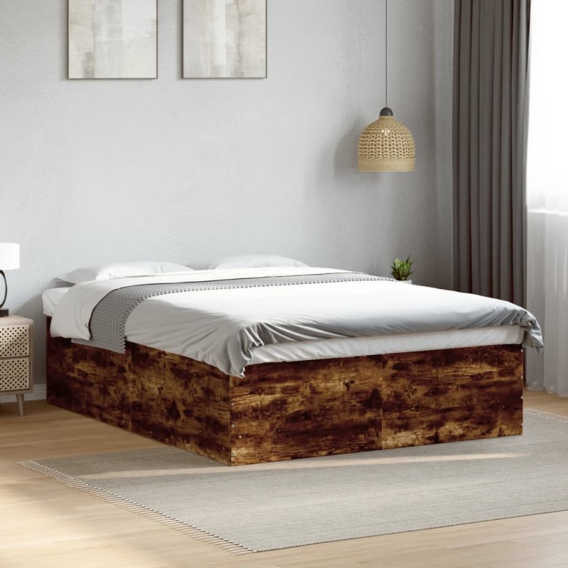 vidaXL Bettgestell Räuchereiche 160x200 cm Holzwerkstoff vidaXL Bettgestell Räuchereiche 160x200 cm Holzwerkstoff