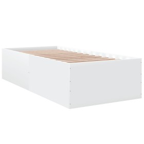 vidaXL Bettgestell Weiß 100x200 cm Holzwerkstoff