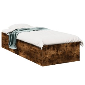 vidaXL Bettgestell Räuchereiche 90x190 cm Holzwerkstoff
