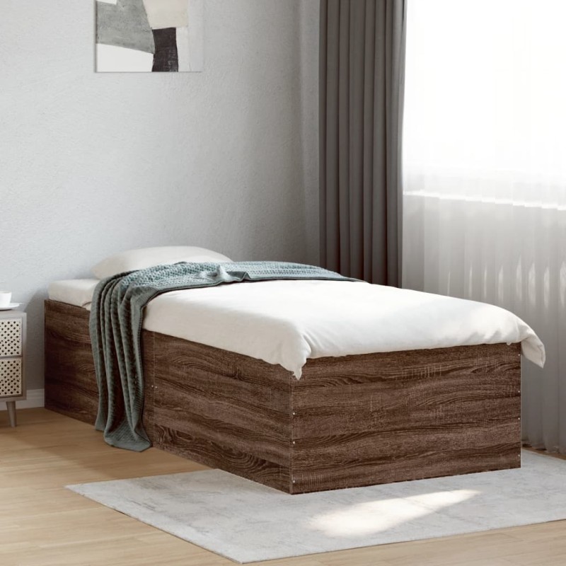 vidaXL Bettgestell Braun Eichen-Optik 100x200 cm Holzwerkstoff vidaXL Bettgestell Braun Eichen-Optik 100x200 cm Holzwerkstoff