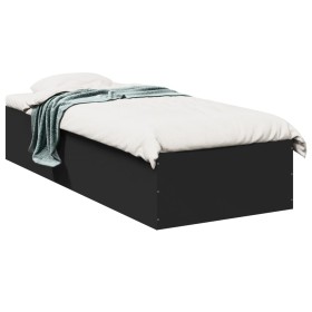 vidaXL Bettgestell Schwarz 100x200 cm Holzwerkstoff
