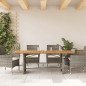 vidaXL Gartentisch mit Akazienholz-Platte Grau 190x80x75cm Poly Rattan vidaXL Gartentisch mit Akazienholz-Platte Grau 190x80x75cm Poly Rattan