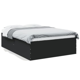 vidaXL Bettgestell Schwarz 140x200 cm Holzwerkstoff