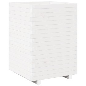 vidaXL Pflanzkübel Weiß 50x50x72,5 cm Massivholz Kiefer
