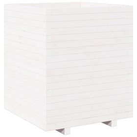 vidaXL Pflanzkübel Weiß 60x60x72,5 cm Massivholz Kiefer