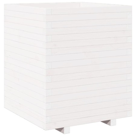 vidaXL Pflanzkübel Weiß 60x60x72,5 cm Massivholz Kiefer