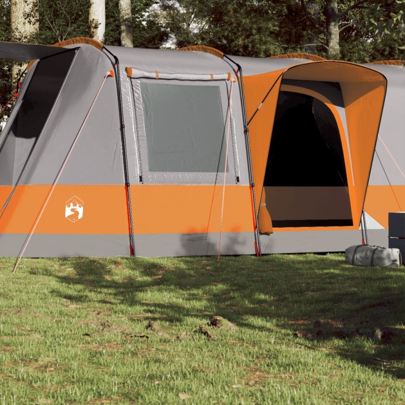 vidaXL Tunnelzelt 4 Personen Grau und Orange Wasserdicht vidaXL Tunnelzelt 4 Personen Grau und Orange Wasserdicht