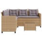 vidaXL Gartensofa in L-Form mit Tisch und Kissen Beige Poly Rattan vidaXL Gartensofa in L-Form mit Tisch und Kissen Beige Poly Rattan