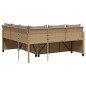 vidaXL Gartensofa in L-Form mit Tisch und Kissen Beige Poly Rattan vidaXL Gartensofa in L-Form mit Tisch und Kissen Beige Poly Rattan