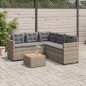 vidaXL Gartensofa in L-Form mit Tisch und Kissen Grau Poly Rattan vidaXL Gartensofa in L-Form mit Tisch und Kissen Grau Poly Rattan