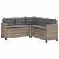 vidaXL Gartensofa in L-Form mit Tisch und Kissen Grau Poly Rattan vidaXL Gartensofa in L-Form mit Tisch und Kissen Grau Poly Rattan