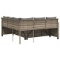 vidaXL Gartensofa in L-Form mit Tisch und Kissen Grau Poly Rattan vidaXL Gartensofa in L-Form mit Tisch und Kissen Grau Poly Rattan