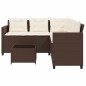vidaXL Gartensofa in L-Form mit Tisch und Kissen Braun Poly Rattan vidaXL Gartensofa in L-Form mit Tisch und Kissen Braun Poly Rattan