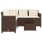 vidaXL Gartensofa in L-Form mit Tisch und Kissen Braun Poly Rattan vidaXL Gartensofa in L-Form mit Tisch und Kissen Braun Poly Rattan