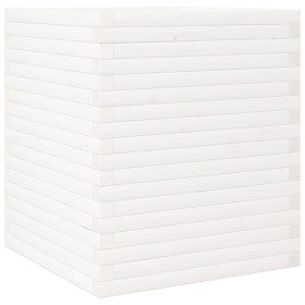 vidaXL Pflanzkübel Weiß 60x60x68,5 cm Massivholz Kiefer