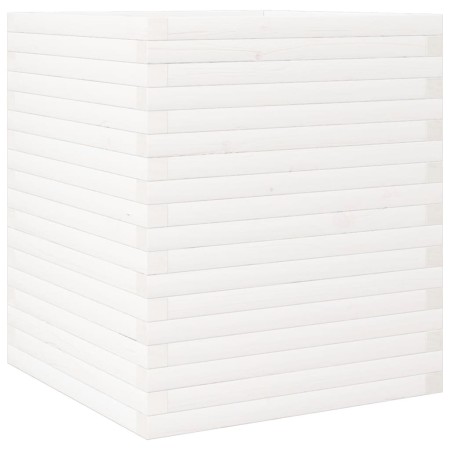 vidaXL Pflanzkübel Weiß 60x60x68,5 cm Massivholz Kiefer