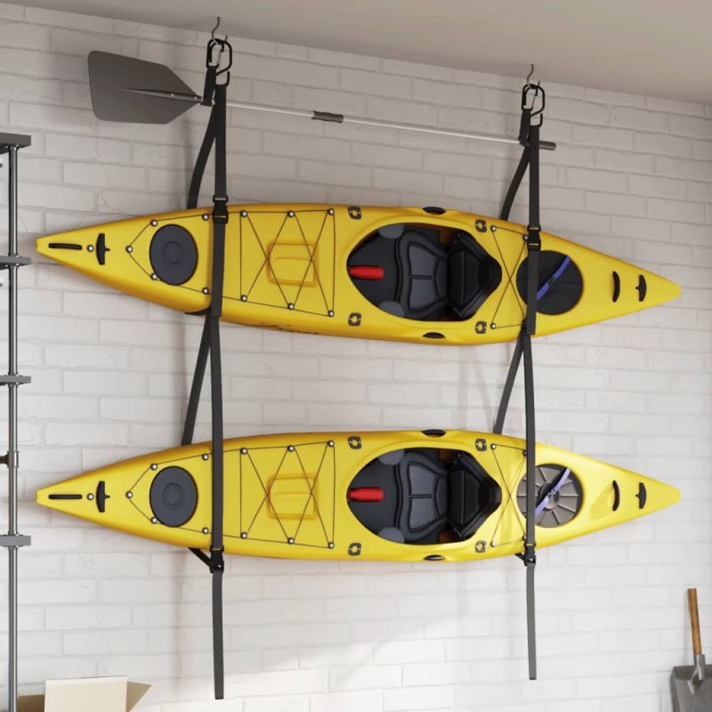 vidaXL Doppel-Kajak-Aufbewahrungsgurte mit Paddelklammern 50 kg vidaXL Doppel-Kajak-Aufbewahrungsgurte mit Paddelklammern 50 kg
