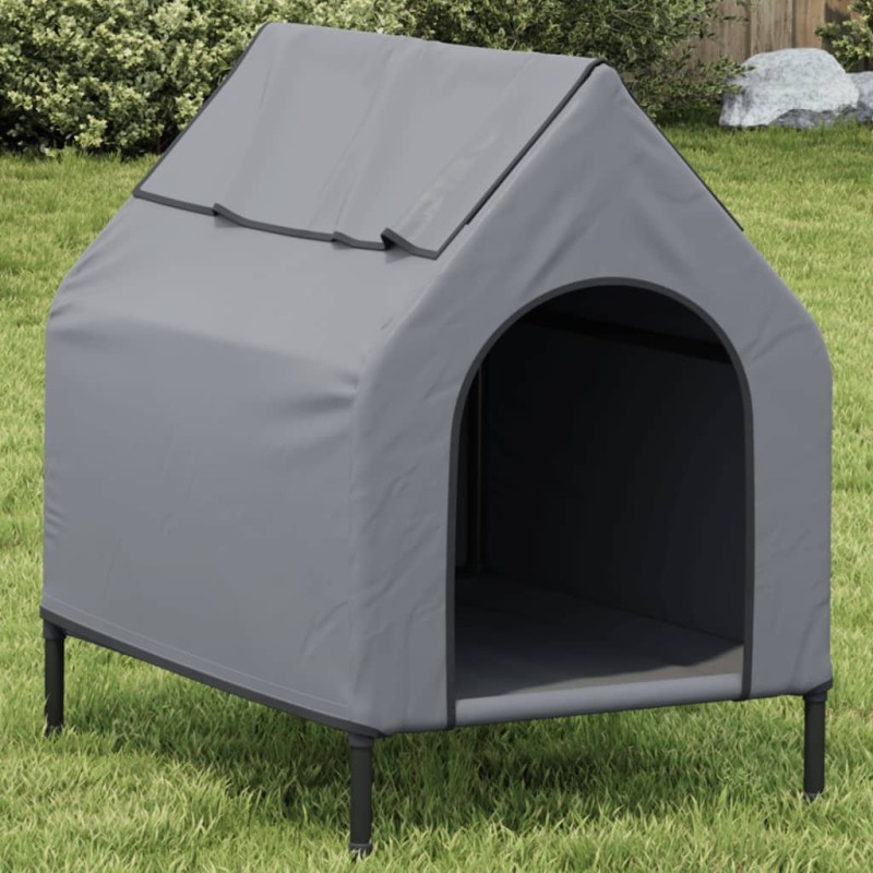 vidaXL Hundehütte Hellgrau Oxford-Gewebe und Stahl vidaXL Hundehütte Hellgrau Oxford-Gewebe und Stahl