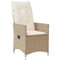 vidaXL Gartensessel mit Kissen Verstellbar Beige Poly Rattan vidaXL Gartensessel mit Kissen Verstellbar Beige Poly Rattan