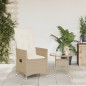 vidaXL Gartensessel mit Kissen Verstellbar Beige Poly Rattan vidaXL Gartensessel mit Kissen Verstellbar Beige Poly Rattan