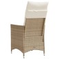 vidaXL Gartensessel mit Kissen Verstellbar Beige Poly Rattan vidaXL Gartensessel mit Kissen Verstellbar Beige Poly Rattan
