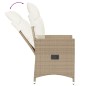 vidaXL Gartensessel mit Kissen Verstellbar Beige Poly Rattan vidaXL Gartensessel mit Kissen Verstellbar Beige Poly Rattan
