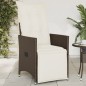 vidaXL Gartensessel Verstellbar mit Kissen Braun Poly Rattan vidaXL Gartensessel Verstellbar mit Kissen Braun Poly Rattan