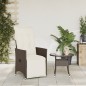 vidaXL Gartensessel Verstellbar mit Kissen Braun Poly Rattan vidaXL Gartensessel Verstellbar mit Kissen Braun Poly Rattan