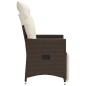 vidaXL Gartensessel Verstellbar mit Kissen Braun Poly Rattan vidaXL Gartensessel Verstellbar mit Kissen Braun Poly Rattan
