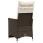 vidaXL Gartensessel Verstellbar mit Kissen Braun Poly Rattan vidaXL Gartensessel Verstellbar mit Kissen Braun Poly Rattan