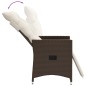 vidaXL Gartensessel Verstellbar mit Kissen Braun Poly Rattan vidaXL Gartensessel Verstellbar mit Kissen Braun Poly Rattan