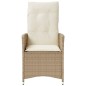 vidaXL Gartensessel mit Kissen 2 Stk. Verstellbar Beige Poly Rattan vidaXL Gartensessel mit Kissen 2 Stk. Verstellbar Beige Poly Rattan