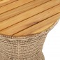 vidaXL Garten-Beistelltisch Trommelform Beige Poly Rattan Massivholz vidaXL Garten-Beistelltisch Trommelform Beige Poly Rattan Massivholz