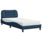 vidaXL Bett mit Matratze Blau 90x200 cm Stoff vidaXL Bett mit Matratze Blau 90x200 cm Stoff