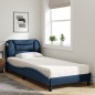 vidaXL Bett mit Matratze Blau 90x200 cm Stoff vidaXL Bett mit Matratze Blau 90x200 cm Stoff