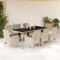 vidaXL 9-tlg. Garten-Essgruppe mit Kissen Hellgrau Poly Rattan & Glas vidaXL 9-tlg. Garten-Essgruppe mit Kissen Hellgrau Poly Rattan & Glas