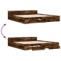 vidaXL Bettgestell mit Schubladen Räuchereiche 180x200cm Holzwerkstoff vidaXL Bettgestell mit Schubladen Räuchereiche 180x200cm Holzwerkstoff