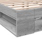 vidaXL Bettgestell mit Schubladen Grau Sonoma 150x200 cm Holzwerkstoff vidaXL Bettgestell mit Schubladen Grau Sonoma 150x200 cm Holzwerkstoff