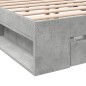 vidaXL Bettgestell mit Schubladen Betongrau 140x190 cm Holzwerkstoff vidaXL Bettgestell mit Schubladen Betongrau 140x190 cm Holzwerkstoff