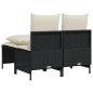 vidaXL 4-tlg. Garten-Sofagarnitur mit Kissen Schwarz Poly Rattan vidaXL 4-tlg. Garten-Sofagarnitur mit Kissen Schwarz Poly Rattan