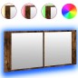 vidaXL LED-Spiegelschrank Räuchereiche 100x12x45 cm vidaXL LED-Spiegelschrank Räuchereiche 100x12x45 cm