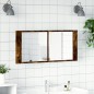 vidaXL LED-Spiegelschrank Räuchereiche 100x12x45 cm vidaXL LED-Spiegelschrank Räuchereiche 100x12x45 cm