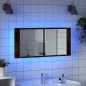 vidaXL LED-Spiegelschrank Räuchereiche 100x12x45 cm vidaXL LED-Spiegelschrank Räuchereiche 100x12x45 cm