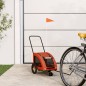 vidaXL Fahrradanhänger Hunde Orange und Grau Oxford-Gewebe und Eisen vidaXL Fahrradanhänger Hunde Orange und Grau Oxford-Gewebe und Eisen