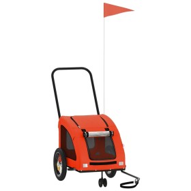 vidaXL Fahrradanhänger Hunde Orange und Grau Oxford-Gewebe und Eisen