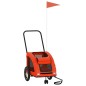 vidaXL Fahrradanhänger Hunde Orange und Grau Oxford-Gewebe und Eisen vidaXL Fahrradanhänger Hunde Orange und Grau Oxford-Gewebe und Eisen