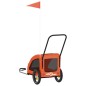 vidaXL Fahrradanhänger Hunde Orange und Grau Oxford-Gewebe und Eisen vidaXL Fahrradanhänger Hunde Orange und Grau Oxford-Gewebe und Eisen
