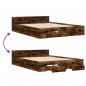 vidaXL Bettgestell mit Schubladen Räuchereiche 120x200cm Holzwerkstoff vidaXL Bettgestell mit Schubladen Räuchereiche 120x200cm Holzwerkstoff